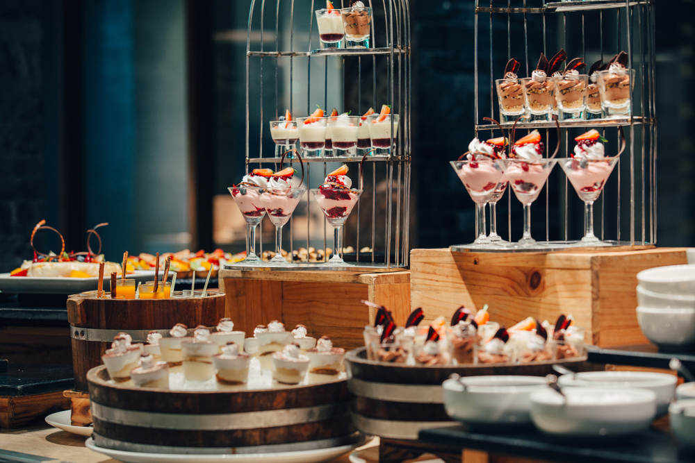 Assorted,Selection,Of,Desserts,And,Local,Delicacies,At,Pastry,Station